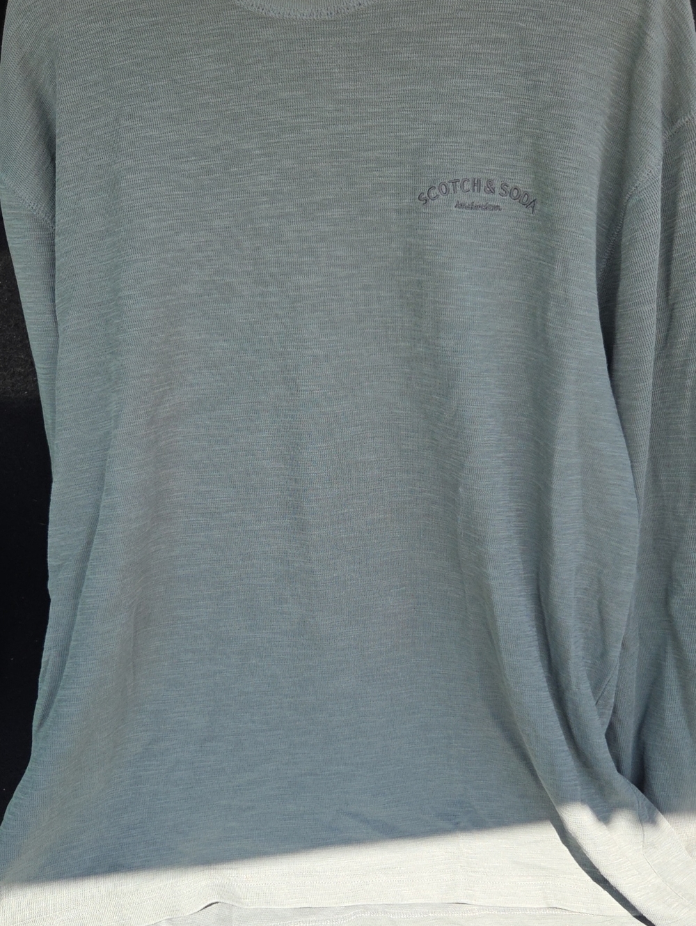 Scotch & Soda Olive-Green Ribbed Crewneck Tee